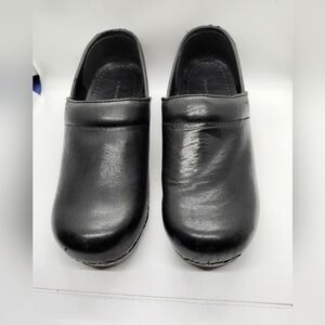Land's End Black Leather Clog Sz 9B